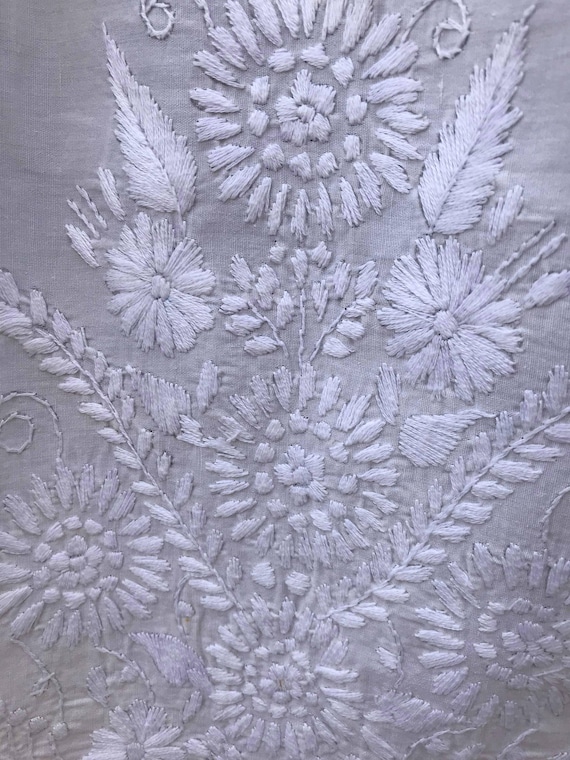 White on white floral embroidery vintage mexican … - image 5