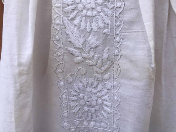 White on white floral embroidery vintage mexican … - image 7