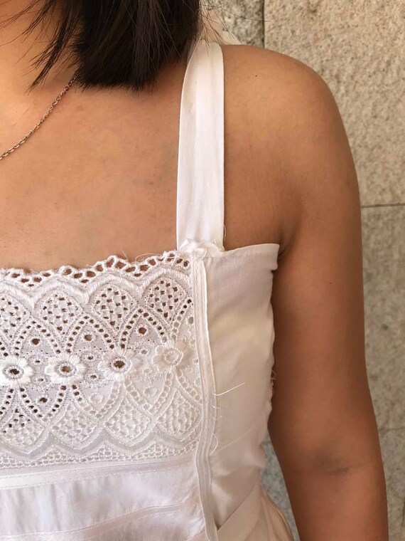 Beach party vintage mexican dress, floral embroid… - image 3