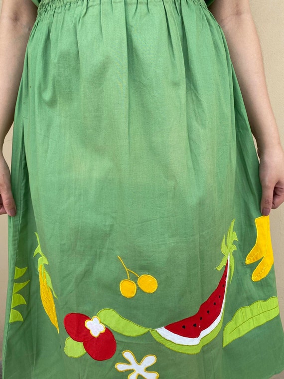 Collectors skirt vintage mexican dress, fruits ap… - image 8