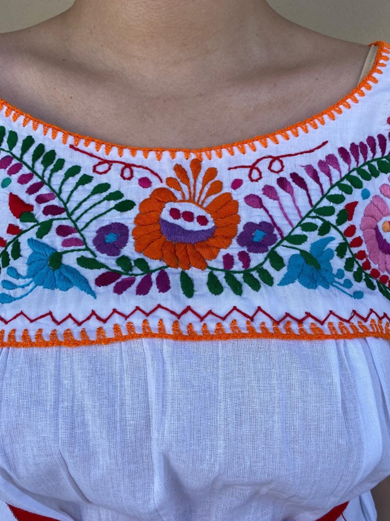 Embroidered Mexican Blouse Fiesta Top Handmade Shirt Blusa Etsy