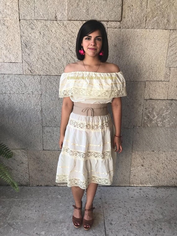 70s Vintage Mexican Dress, Mexico Wedding Dress Beige, Vintage Mexican  Style, off the Shoulder Peasant Top, Oaxaca Wedding Destination, Coco -  Etsy Sweden
