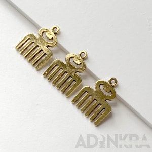 Set of 10 -Duafe- Adinkra Antique Gold Charms