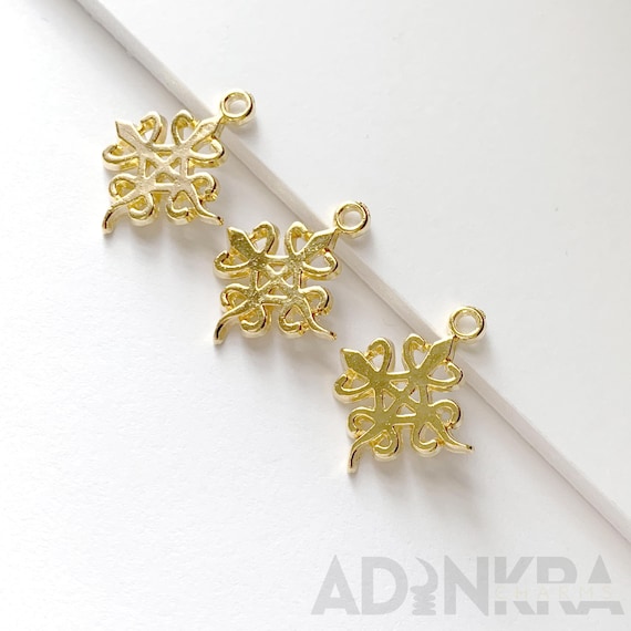 Set of 10- 18K Gold Plated Funtunfunefu-denkyemfunefu Adinkra