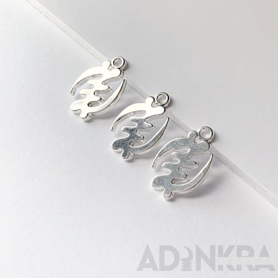 Set of 10 -gye Nyame- Adinkra Silver Plated Charm