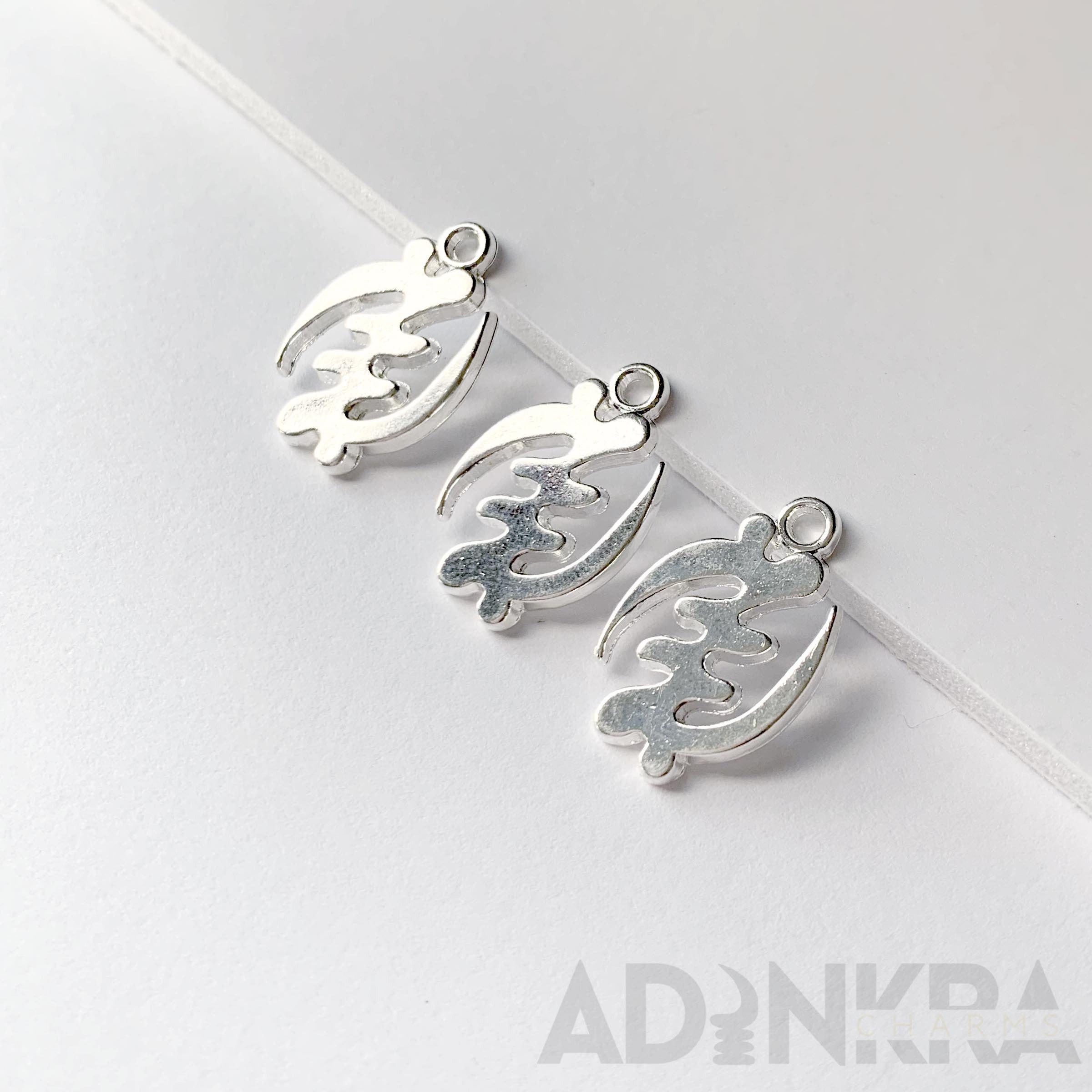 Set of 10 -gye Nyame- Adinkra Silver Plated Charm