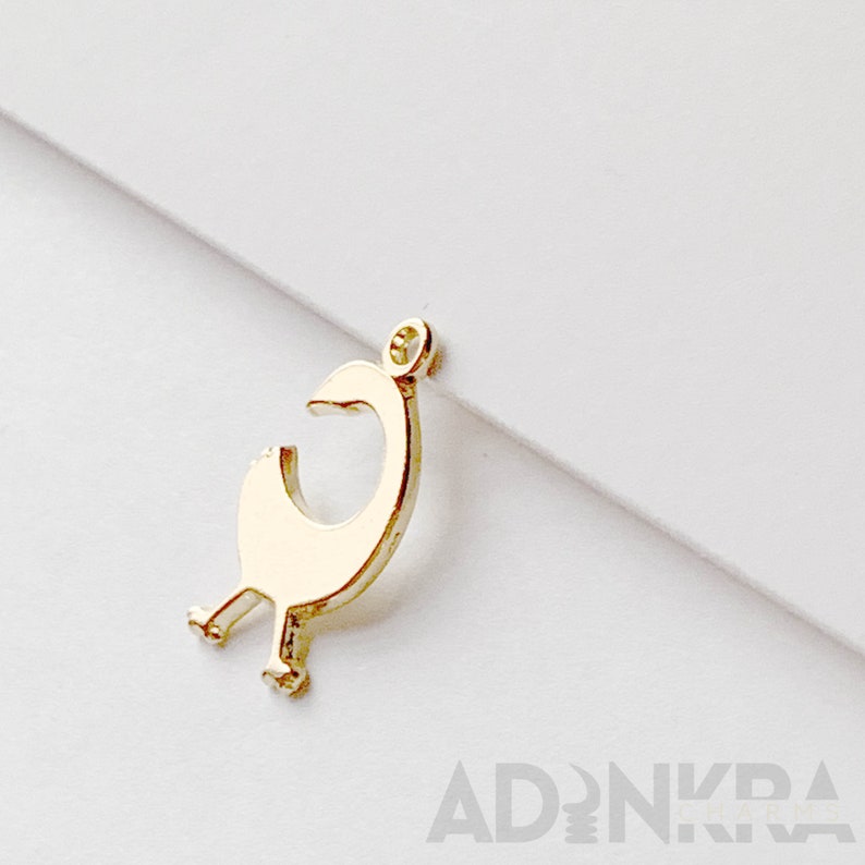 18K Gold Plated Sankofa Bird Adinkra Charm