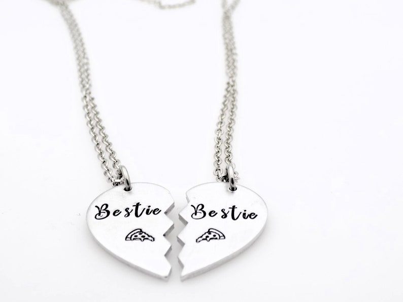 Gift for Best Friends Gift for BFF/'s Keep one gift the other necklace Set of 2 matching jewelry Pizza lover Bestie Pizza slice necklaces