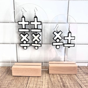 Math Themed Earrings - Math Teacher Gift -  White and Black Jewelry