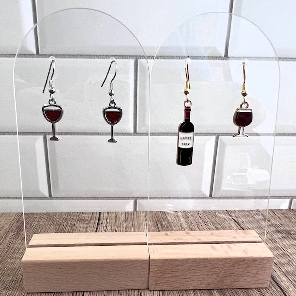 Vino Dangles, Red Wine Hook Earrings,Costume Jewelry, Hanging earrings, Red wine lover, Wine Glass jewelry, Gift for wine lover, jewelry