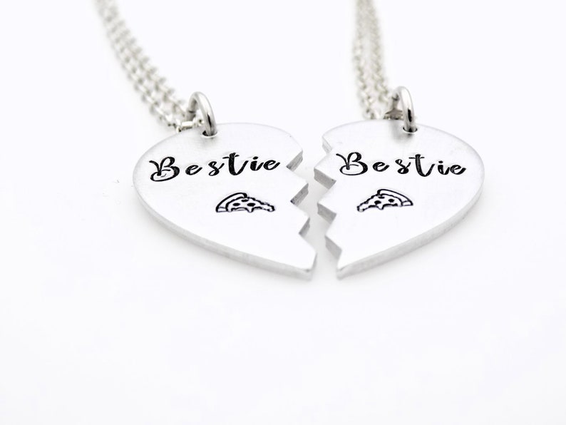 Gift for Best Friends Gift for BFF/'s Keep one gift the other necklace Set of 2 matching jewelry Pizza lover Bestie Pizza slice necklaces