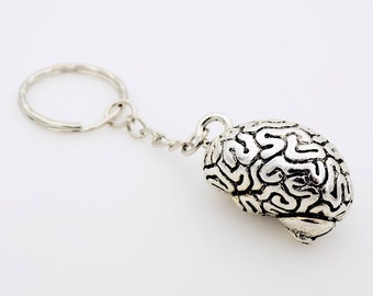 Anatomical Brain Keychain, Macabre, Horror, Halloween, Zombie, Gift for Doctor, Gift for med student, body part, organ, gift for him her