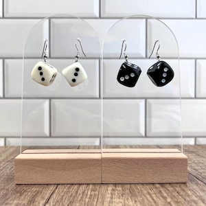 Dice Dangle Earrings: Gamer Costume Jewelry
