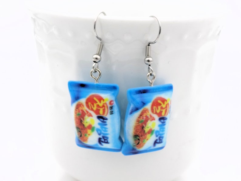 Tonkatsu Shio Ramen Soup themed gift for her- Miso Cup of Noodles Delicious looking food themed earrings Ramen Earrings Shoyu