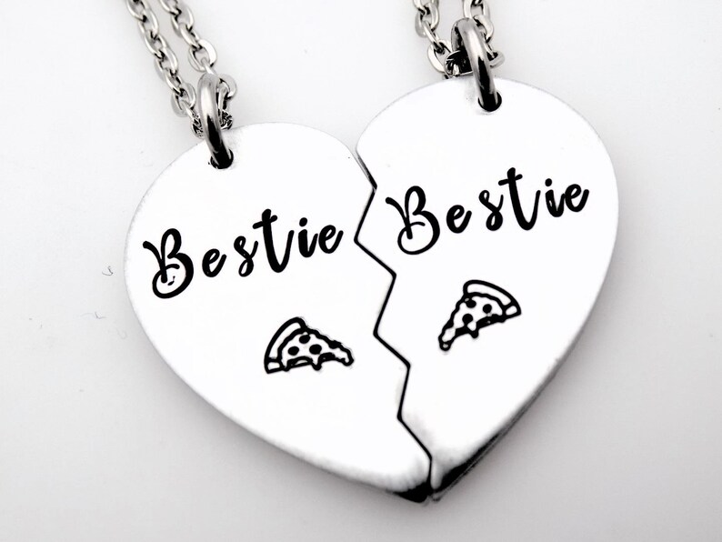 Gift for Best Friends Gift for BFF/'s Keep one gift the other necklace Set of 2 matching jewelry Pizza lover Bestie Pizza slice necklaces