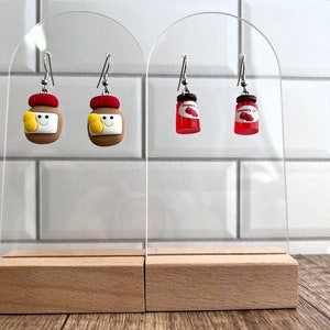 Peanut Butter Jar OR Jelly Jar Earrings - Food themed Gift - Gift for her - Choose your food themed jewelry
