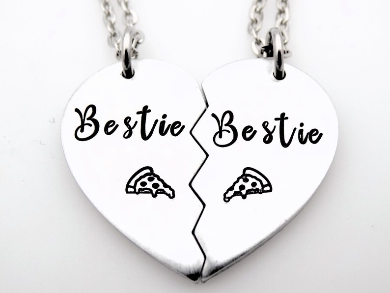 Gift for Best Friends Gift for BFF/'s Keep one gift the other necklace Set of 2 matching jewelry Pizza lover Bestie Pizza slice necklaces