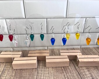Christmas Light Bulb Earrings: Holiday Party Stocking Stuffers