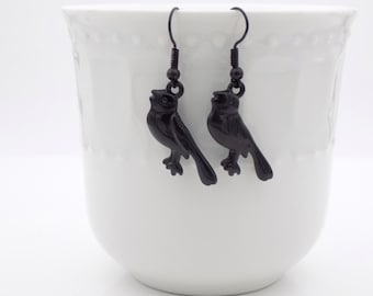 BlackBird Earrings - Everyday Dangle Earrings Bird Themed