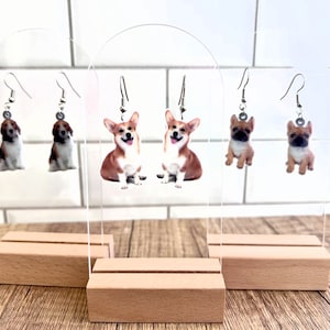 Corgi, Beagle, French Bulldog Dangle Earrings: Dog Mom Gift