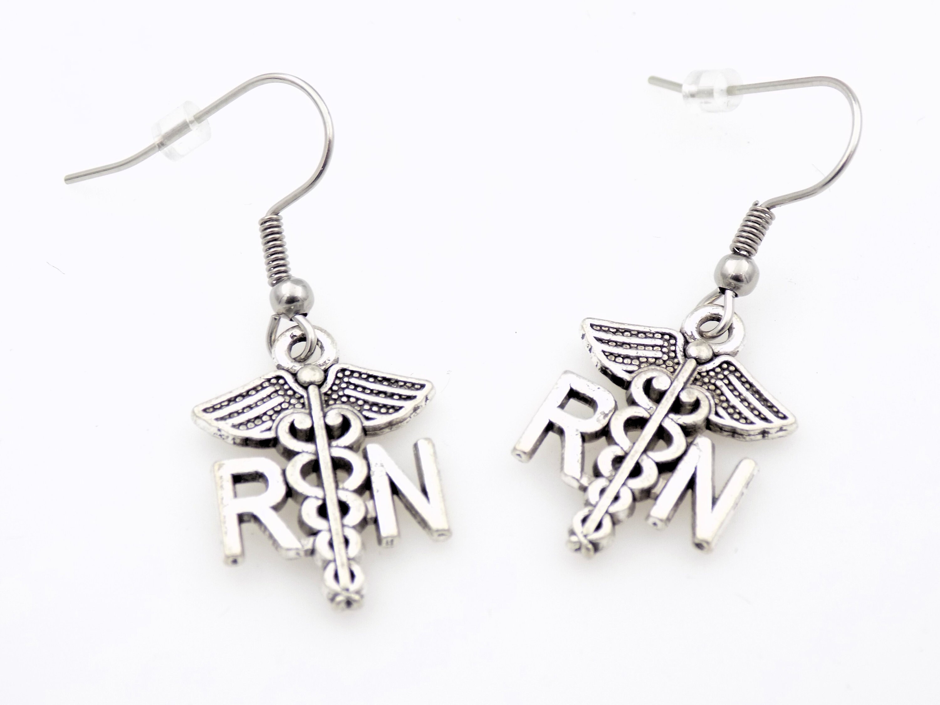 RN Earrings gift for nurse hospital worker nursing school Etsy