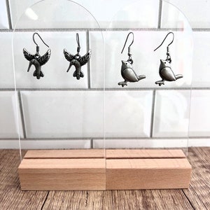 Antique Silver Songbird or Hummingbird Earrings