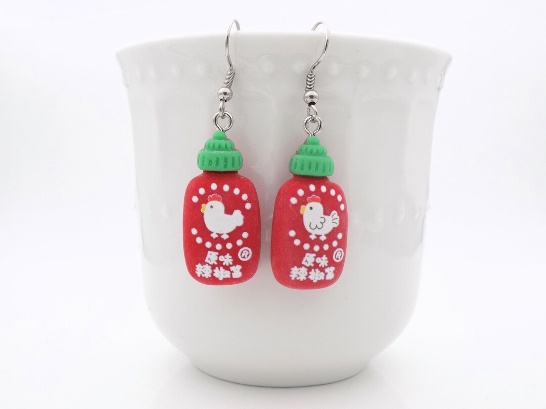 Hot Sauce Earrings Food Themed Gift Etsy