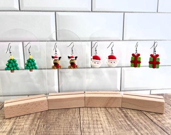 Christmas Dangle Earrings: Stainless Steel Holiday Jewelry