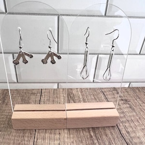 Chef Earrings: Stainless Steel Whisk & Measuring Spoon Dangles