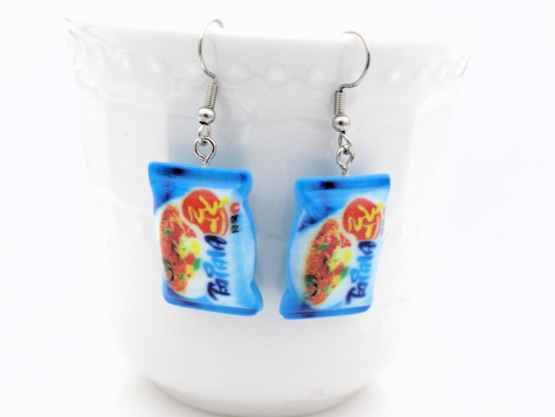 Tonkatsu Shio Ramen Soup themed gift for her- Miso Cup of Noodles Delicious looking food themed earrings Ramen Earrings Shoyu
