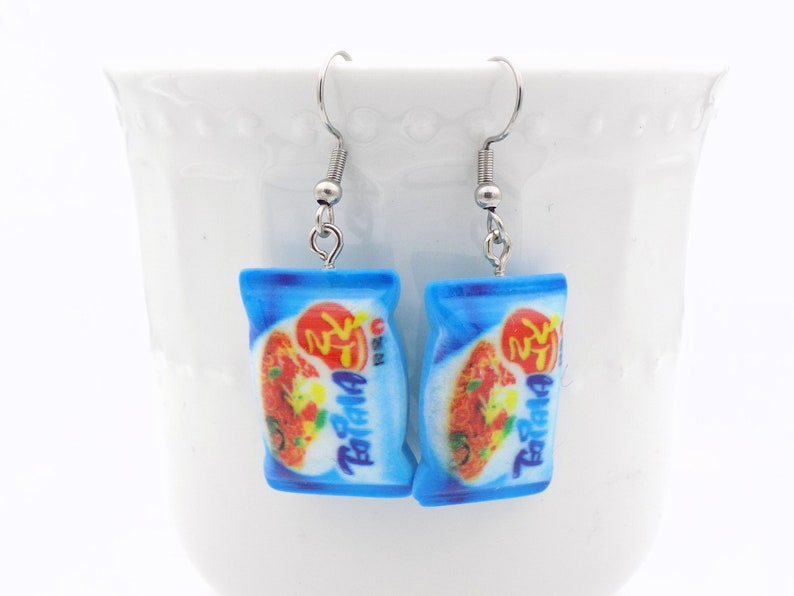 Tonkatsu Shio Ramen Soup themed gift for her- Miso Cup of Noodles Delicious looking food themed earrings Ramen Earrings Shoyu