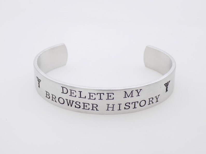 Delete My Browser History Funny Jewelry Handstamped Medical Etsy