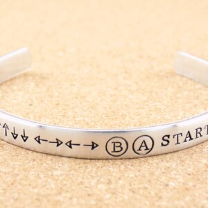 Konami Code Bracelet: Hand Stamped Retro Gamer Cuff