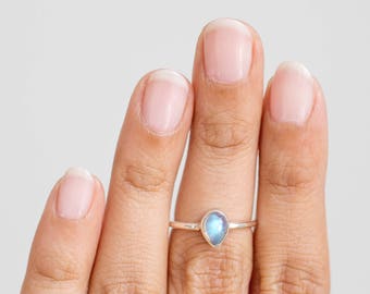 Pear Moonstone Ring, Best Friend Rings, Meditation Ring.