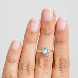 Pear Moonstone Ring, Best Friend Rings, Meditation Ring.