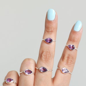Natural Amethyst Ring - Amethyst Crystal Ring
