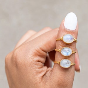 Oval Moonstone - Gold Vermeil Ring