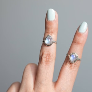 Pear Moonstone Ring, Simple Ring