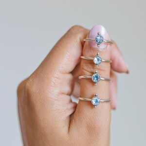 Sky Blue Topaz Ring - Delicate Stone Ring