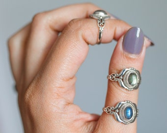 Labradorite Ring, Bohemian Silver Ring