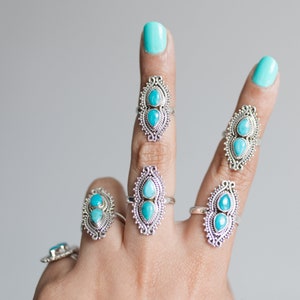 Boho Turquoise Ring, Genuine Turquoise Jewelry