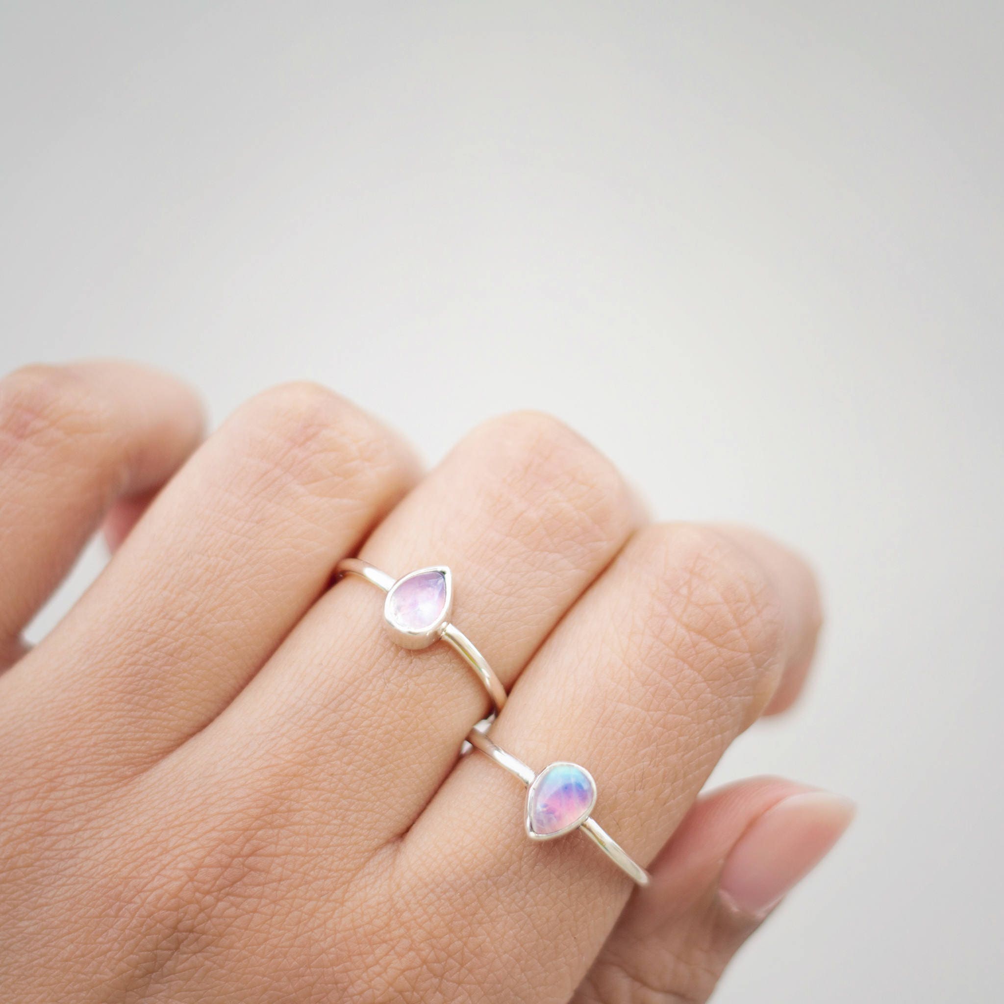 Pink moonstone best sale ring