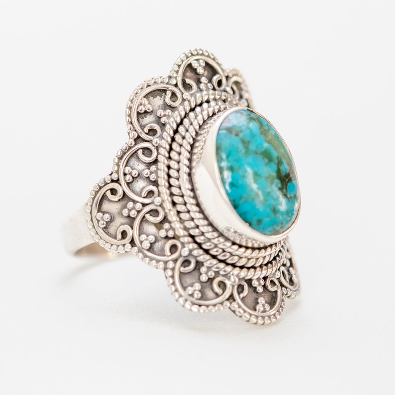 Nature Inspired Ring Large Turquoise Ring - Etsy