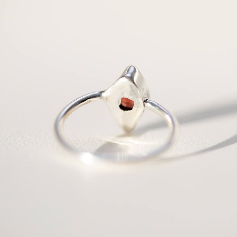 Dainty Garnet Ring, Birthstone Stacking Ring image 10