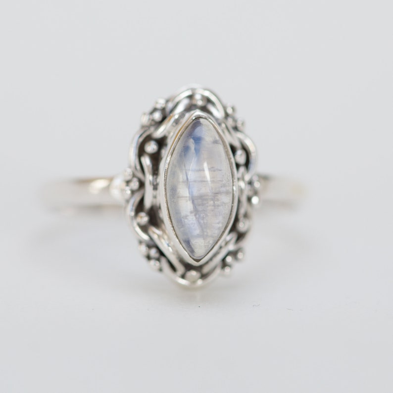 Marquise Moonstone Ring Moonstone Crystal Gypsy Boho Ring | Etsy
