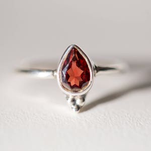 Dainty Garnet Ring, Birthstone Stacking Ring image 8