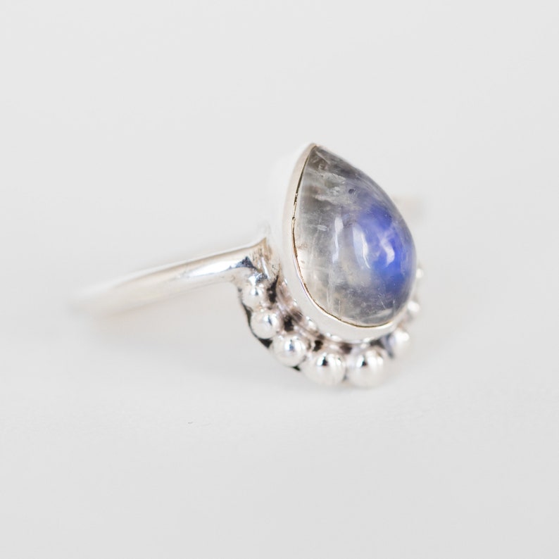 Minimalist Moonstone Ring Pear Moonstone Ring - Etsy
