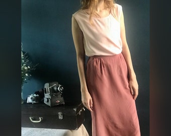 Women's pencil skirt | Silk pencil skirt, high waist skirt, pink pencil skirt, turquiose colour, Vintage silk skirt, turquiose silk skirt