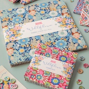 Tilda Wallflower Fabric Stack – 10" or 5" Charm Pack, 40 quilting Cotton Fabrics