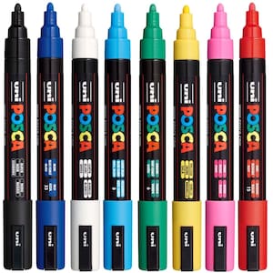 Posca Acrylic Paint Pens - PC5M - Medium Bullet tip - Art canvas graffitti street use on nearly everything fabric - colors sold individually